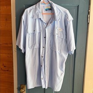 Magellan Men's Sky Blue Casual Fishing Button Down Shirt